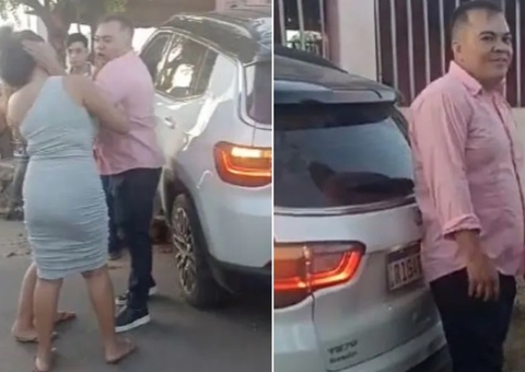 Delegado dá 'tapão' no rosto de mulher durante discussão após acidente; vídeo