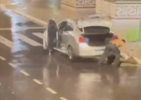 Servidor da Aeronáutica é preso após ser filmado roubando grama de praça