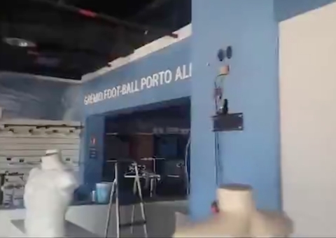 Vídeo mostra loja do Grêmio na Arena depois de ser saqueada 