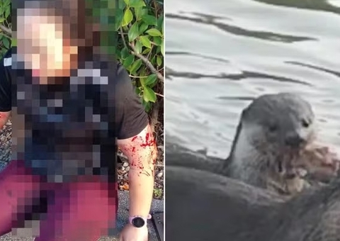 Mulher quase é devorada por lontras famintas enquanto caminhava em parque