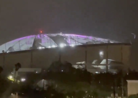 Furacão Milton arranca cobertura de estádio transformado em acampamento na Flórida