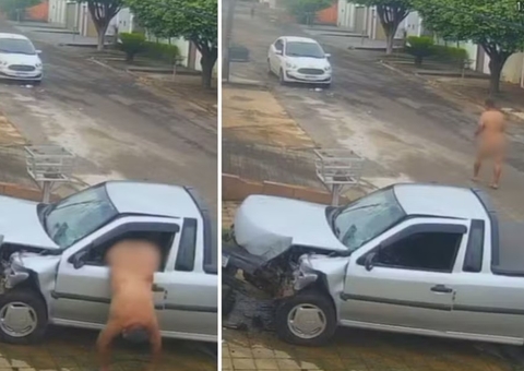 Mecânico tem carro roubado por homem pelado e é arrastado ao tentar impedir crime