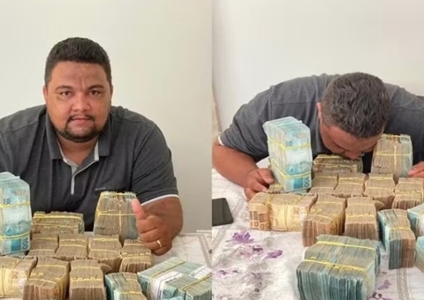 Candidato a vereador vira alvo da PF após ser fotografado beijando monte de dinheiro