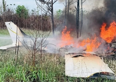 Avião que caiu e pegou fogo em Lábrea foi interceptado pela FAB; piloto foi preso