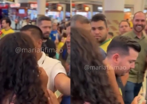 Em Manaus, Eduardo Bolsonaro é confrontado por mulher: 'Não vai levar a Zona Franca'