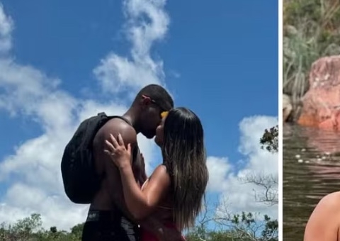 Davi Brito posa com nova namorada e faz promessa: ‘vou amar a vida com você'