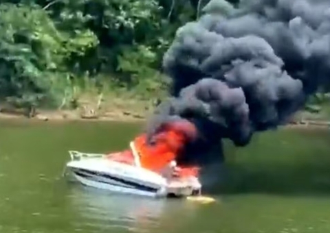 Explosão de lancha em represa deixa seis turistas feridos 
