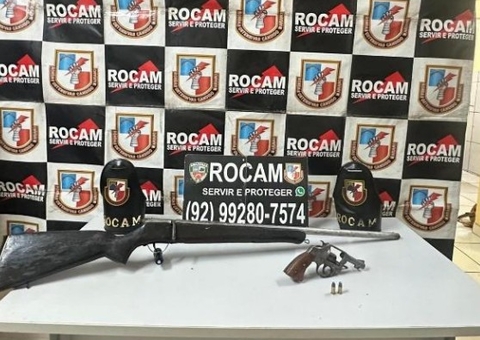 Criminosos abandonam armas em mata durante fuga no Cacau Pirêra 