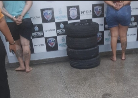 Pai e filha são presos suspeitos de roubo de rodas de carro em Manaus 
