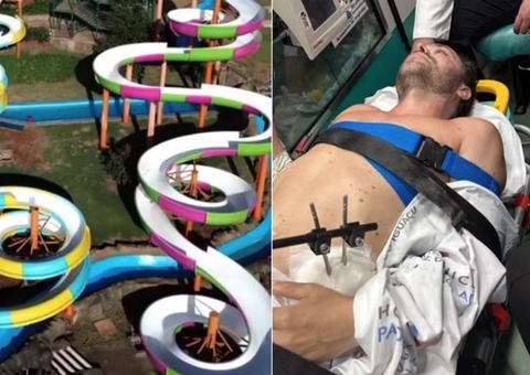 Empresário sofre queda de toboágua e fratura coluna em parque aquático