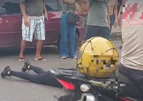 Professora fica ferida em acidente ao tentar ultrapassar ônibus na Compensa