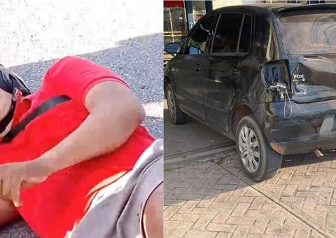 Motociclista colide com carro e quase perde a perna no Santo Antônio