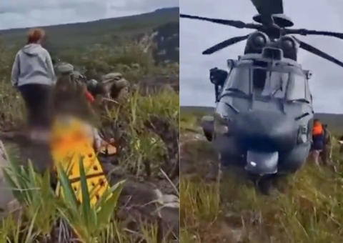 Vídeo mostra resgate de mulher que quebrou perna durante expedição em Barcelos