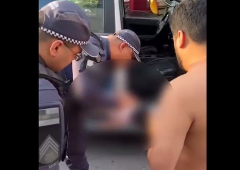 Vídeo mostra momento em que bebê engasgada é socorrida por policiais na Cidade Nova