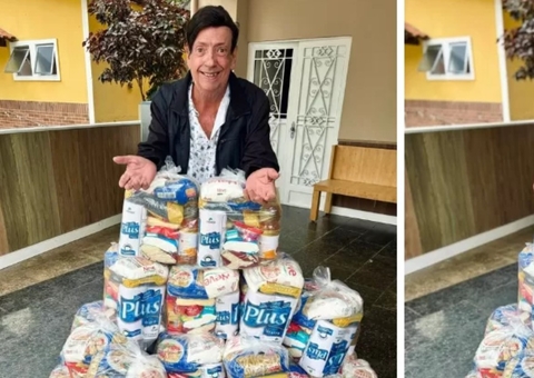 Marcos Oliveira, ‘o Beiçola’, ganha 20 cestas básicas de Tatá Werneck