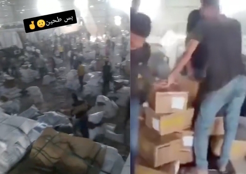 Famintos, palestinos invadem armazém de comida da ONU em Gaza; vídeos