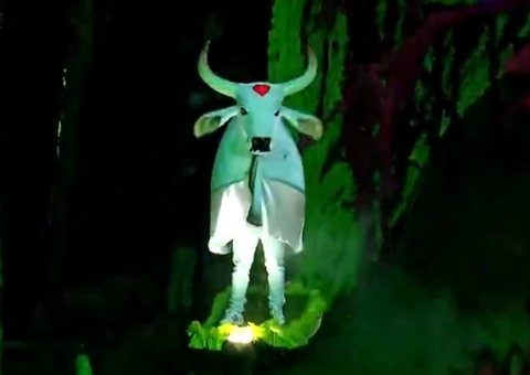 Boi Garantido encanta público ao descer de serpente no Festival de Parintins