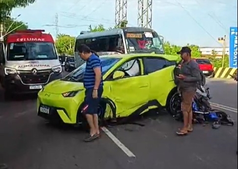 Motociclista atropelado por carro no Distrito Industrial está em estado grave