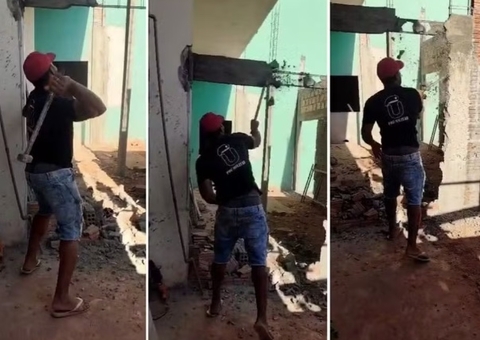 Ex-funcionário quebra obra com marreta após ser demitido; vídeo