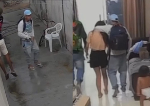Vídeo mostra trio invadindo casa em Manaus e fazendo mulher e bebê de reféns