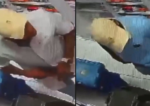 Suspeito de assalto em drogaria de Manaus foge vestido como funcionário; vídeo