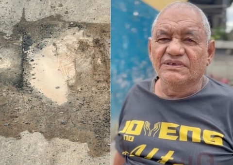 Idoso denuncia ruas do São Lázaro com asfalto cedendo após obras da Águas de Manaus