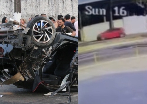 Câmeras flagraram terceiro carro em alta velocidade antes de acidente na Av. do Turismo
