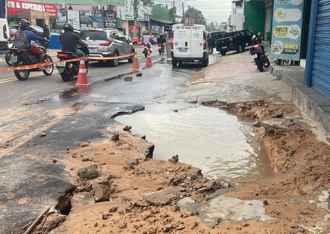 Rompimento de adutora no Alvorada expõe nova falha da Águas de Manaus; vídeo