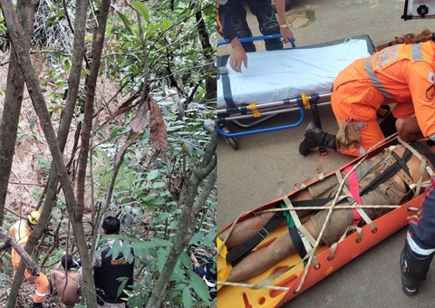 Homem cai em buraco de 50 metros e sobrevive quatro dias comendo mangas em MG