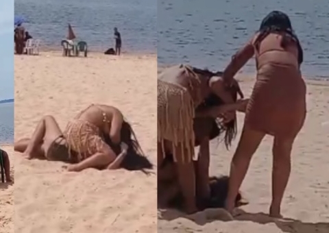 Briga entre mulheres em praia de Maués termina em confusão generalizada; veja vídeo