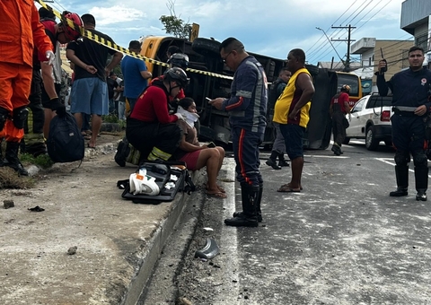 'Amarelinho' tentou desviar de criança que se soltou da mãe antes de tombar na Av. Autaz Mirim 