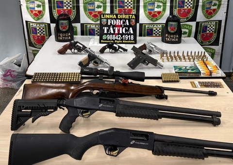 Mais de 1,6 mil armas foram apreendidas em 2025 no Amazonas