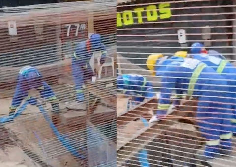 Comerciantes detonam Águas de Manaus por obra que já dura 3 meses no Manoa; vídeo