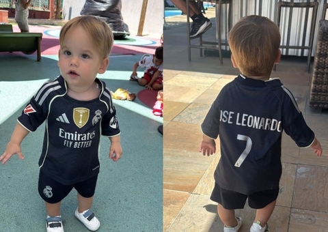 Em casa de Vini Jr., filho de Virginia surge com uniforme do Real Madrid