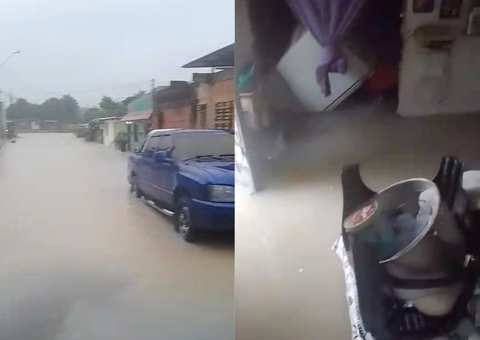 Água invade casas no Jorge Teixeira e moradores pedem socorro durante temporal
