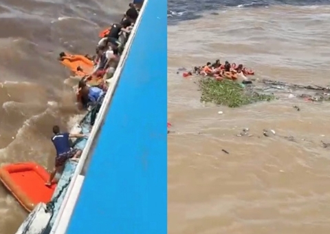 Lancha afunda no Encontro das Águas e causa pânico entre passageiros