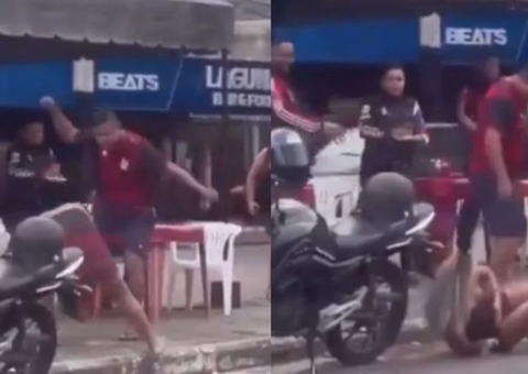 Homem agride mulher com socos e chutes em avenida de Manaus; vídeo