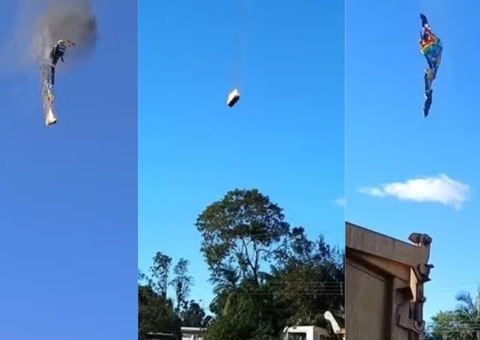Balão pega fogo e cai com 20 pessoas a bordo em SC; vídeo