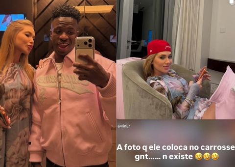 "Olha a foto que ele coloca": Virginia reage a post romântico de Vini Jr.
