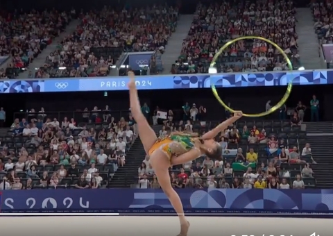 Bárbara Domingos fica em última posição na final da ginástica rítmica