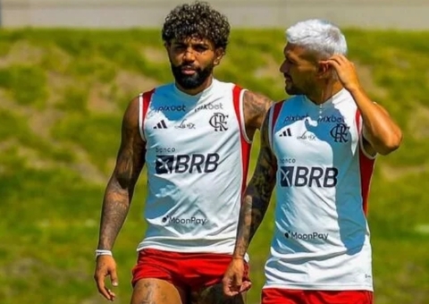 Gabigol e Arrascaeta treinam com o grupo e podem reforçar o Flamengo
