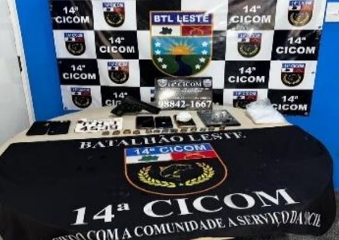 Trio é preso com celulares roubados e arma no Nova Floresta