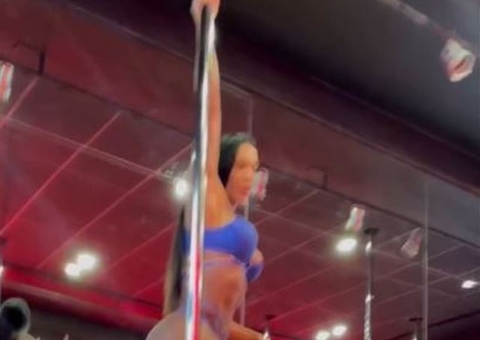 Gracyanne posta vídeo com roupas íntimas no pole dance ao som de Belo; veja