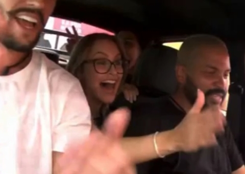 ‘Vamo pra final’ diz Carla a Projota mesmo após ver cenas no paredão falso