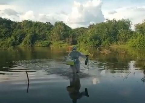 Vídeo: Enfermeira atravessa rio andando para vacinar idosa contra a Covid