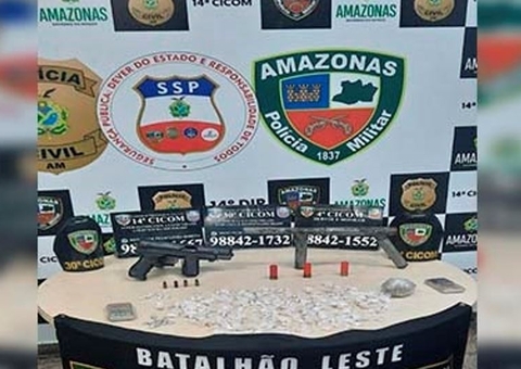 Após tiroteio, polícia apreende submetralhadora e drogas em Manaus