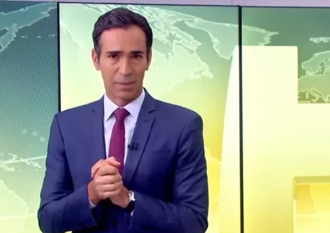 Cesar Tralli chora ao anunciar morte de colega no ‘Jornal Hoje’