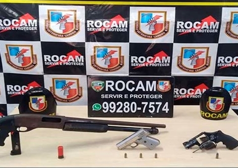 Criminosos abandonam mochila com armas durante perseguição em Manaus 