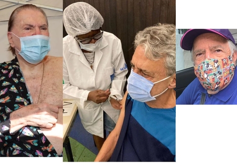 Silvio Santos, Chico Buraque e Ary Fontoura tomam 2ª dose da vacina contra Covid