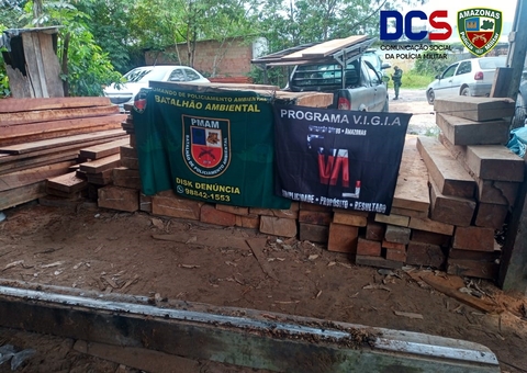 Homem é preso em depósito com 55 metros cúbicos de madeira ilegal em Manaus
